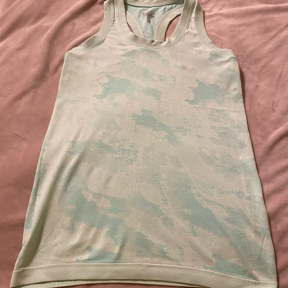 Athleta Cream and Light Green Tank Top
